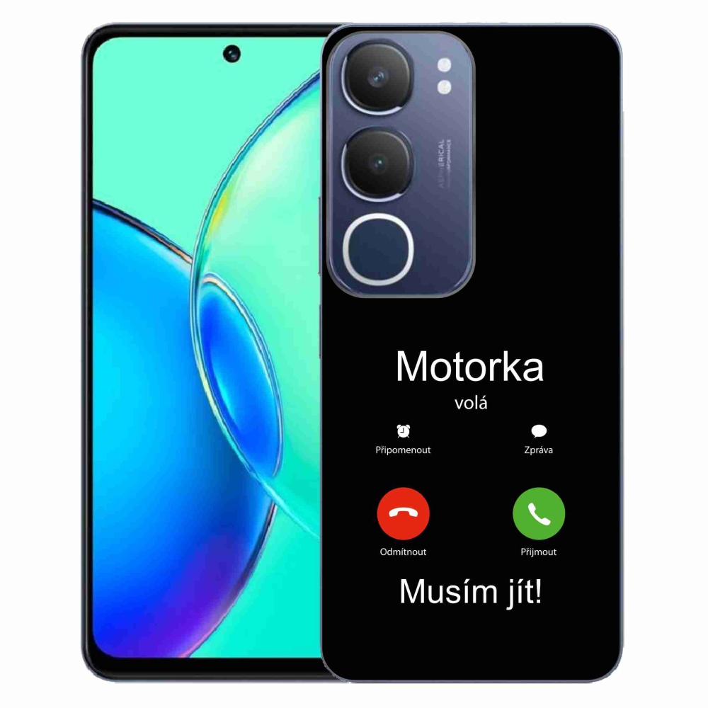 Gélový kryt mmCase na Vivo Y19s - motorka volá čierne pozadie