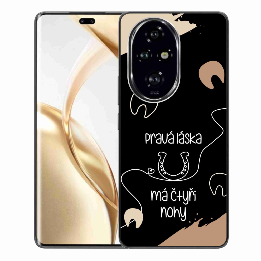 Gélový kryt mmCase na Honor 200 Pro 5G - konský motív čierne pozadie
