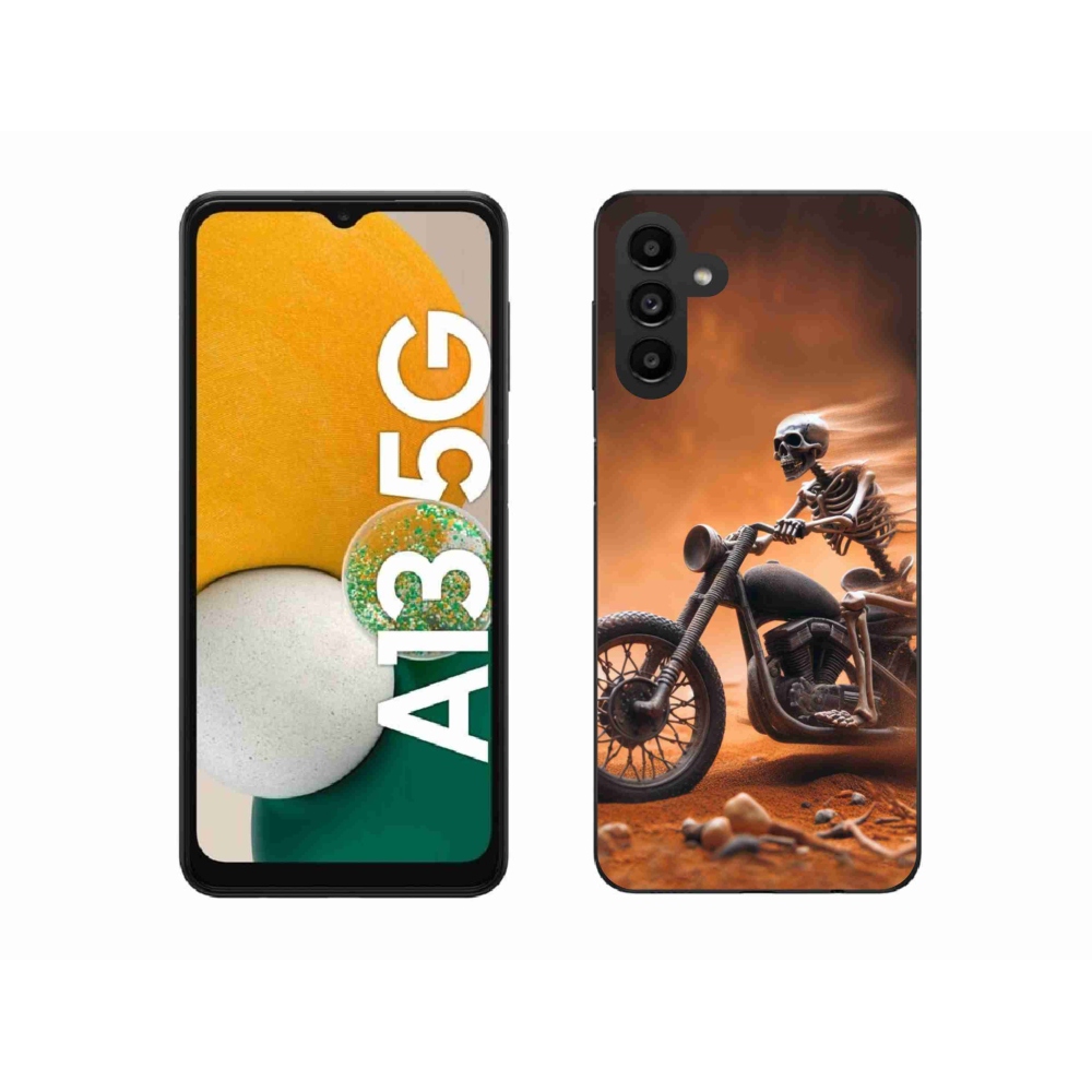 Gélový kryt mmCase na Samsung Galaxy A13 5G - kostra na motorke