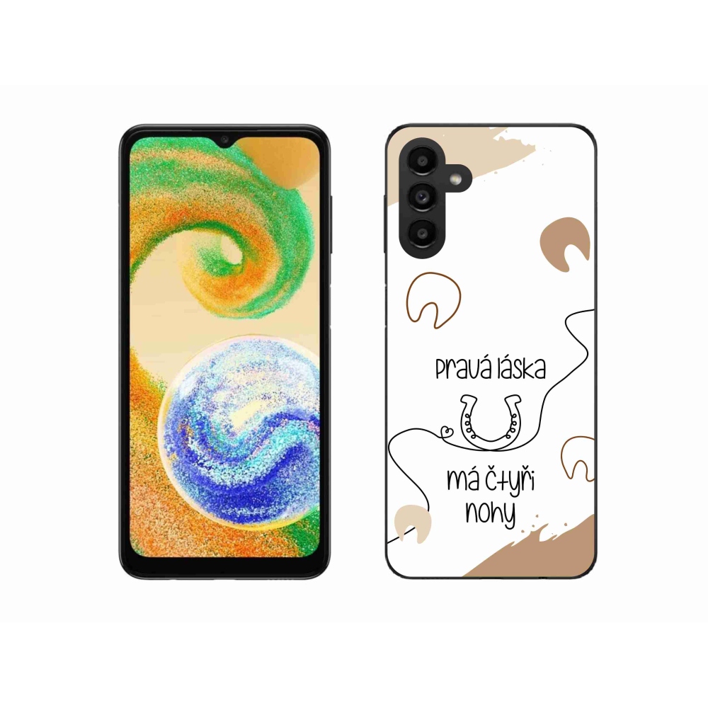 Gélový kryt mmCase na Samsung Galaxy A04s (164.7x76.7x9.1mm) - konský motív biele pozadie