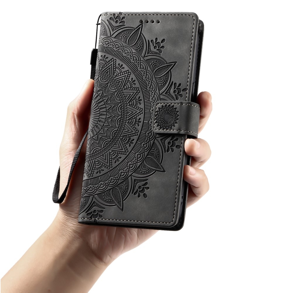 Mandalas knižkové púzdro na Xiaomi Redmi Note 14 - šedé