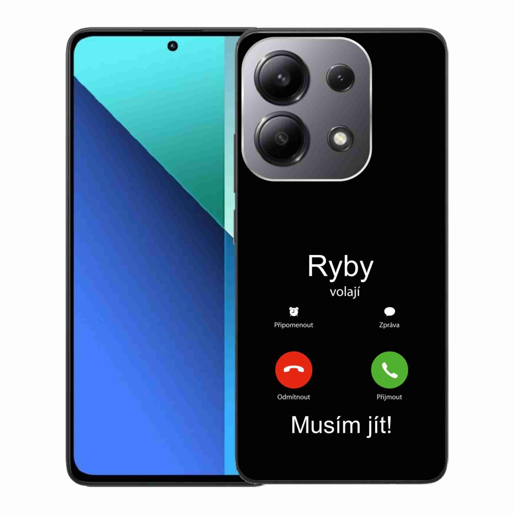 Gélový kryt mmCase na Xiaomi Redmi Note 13 - ryby volajú čierne pozadie