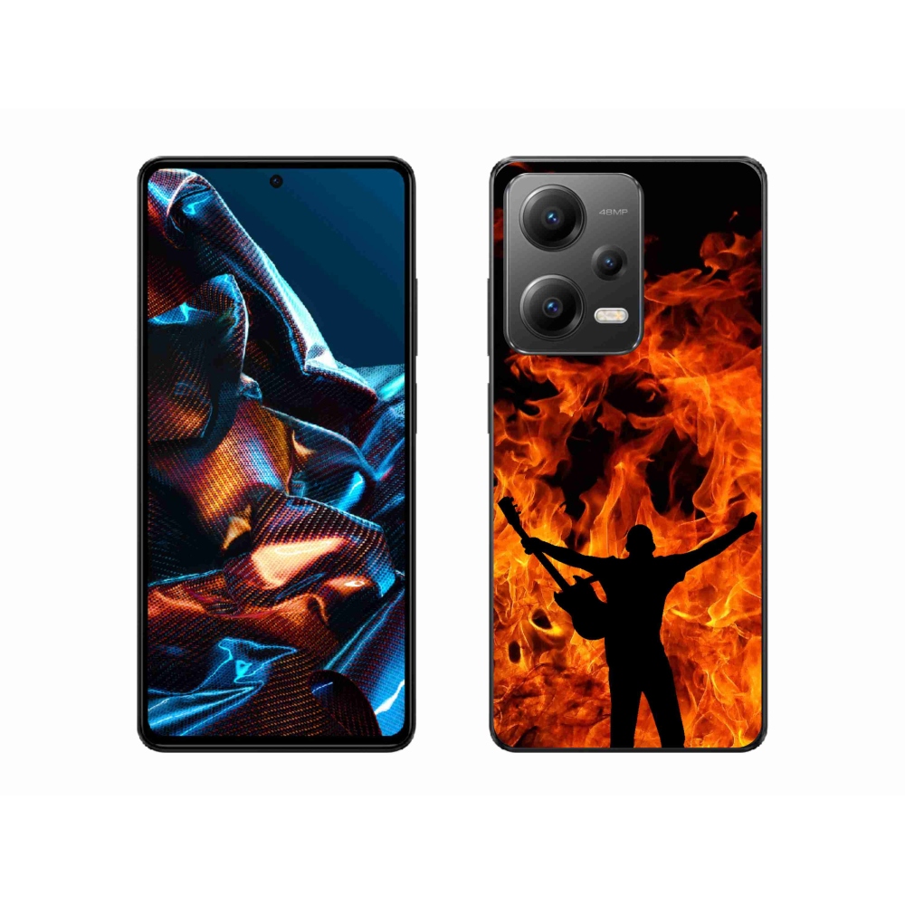 Gélový kryt mmCase na mobil Xiaomi Redmi Note 12 Pro 5G - muzikant a oheň