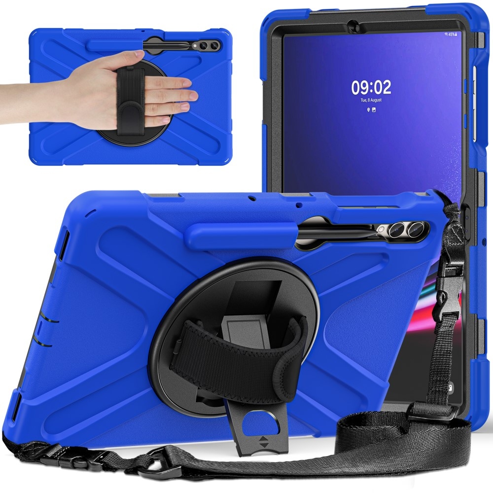 Strap odolný kryt s úchopom na ruku a popruhom na Samsung Galaxy Tab S10+/S9+/S9