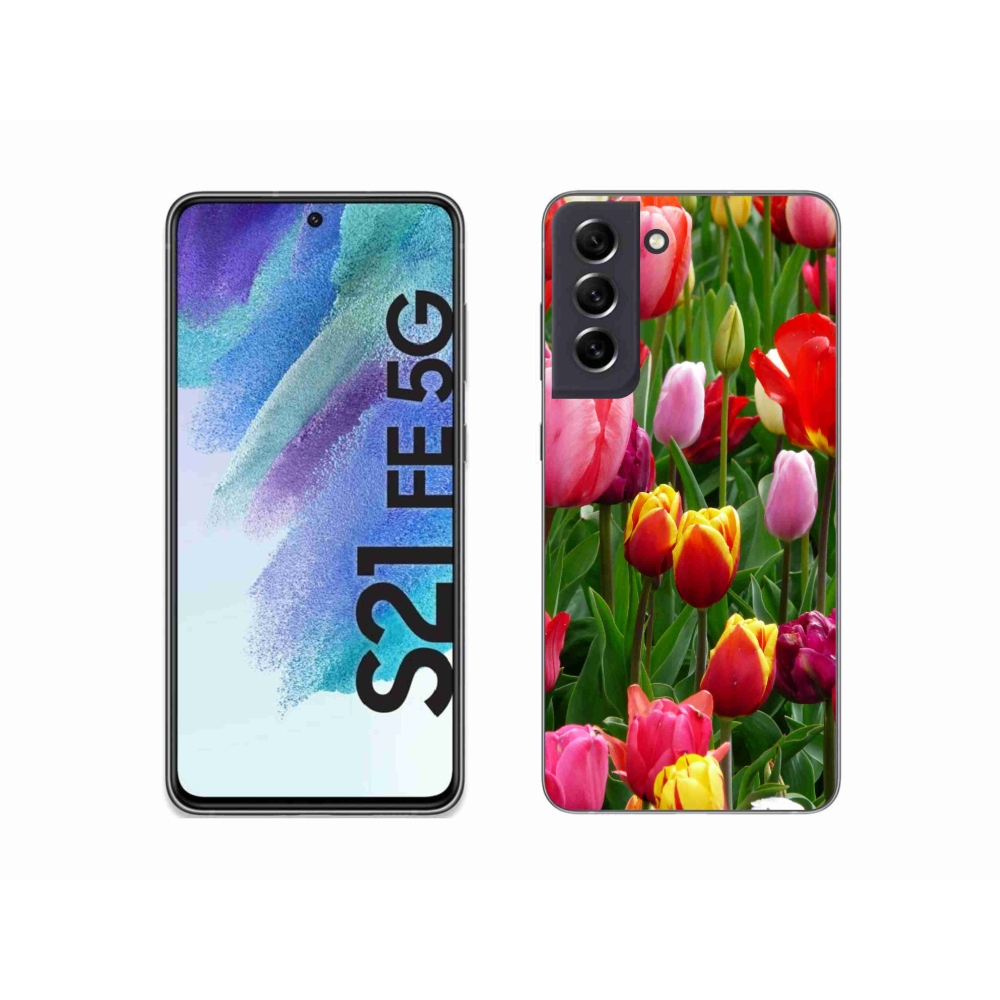 Gélový kryt mmCase na Samsung Galaxy S21 FE 5G - tulipány