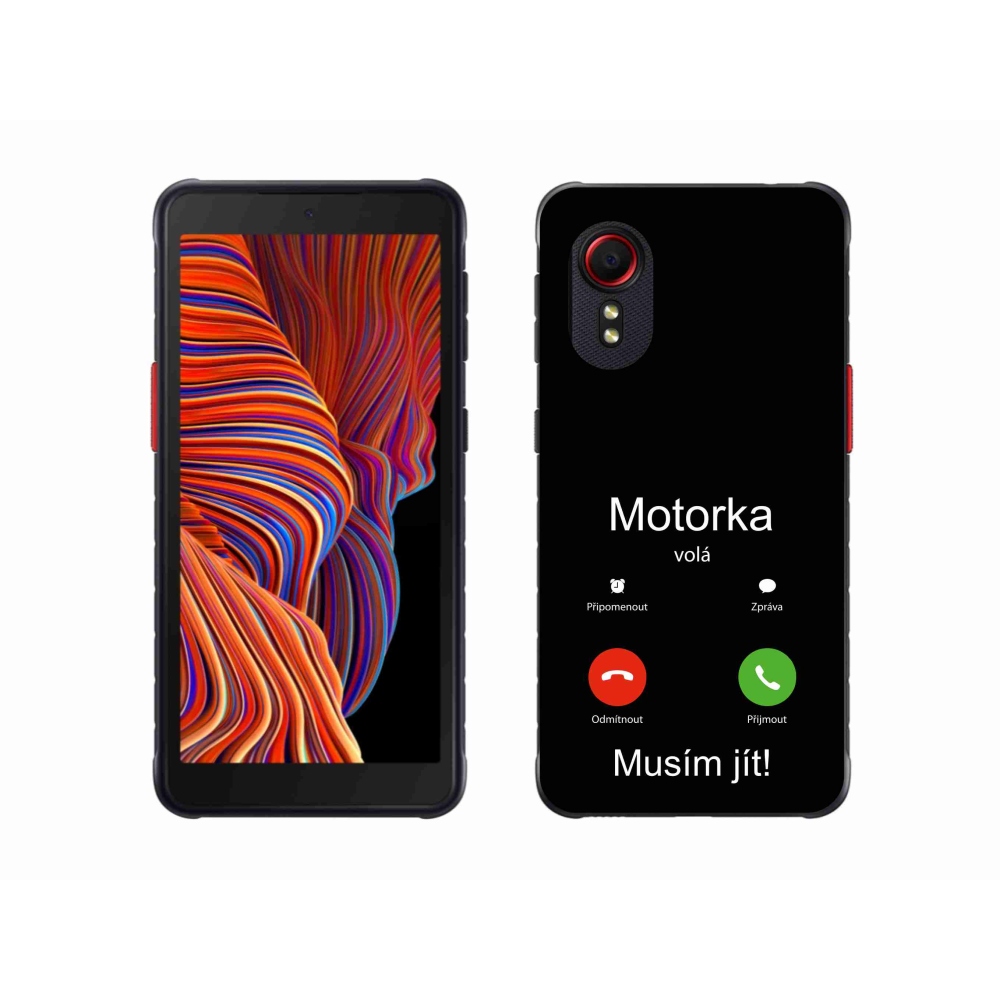 Gélový kryt mmCase na Samsung Galaxy Xcover 5 - motorka volá čierne pozadie