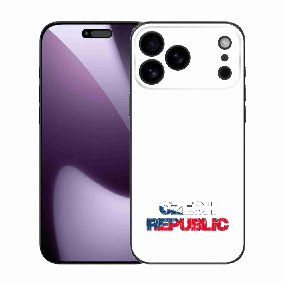 Gélový kryt mmCase na iPhone 17 Pro Max - Czech Republic biele pozadie