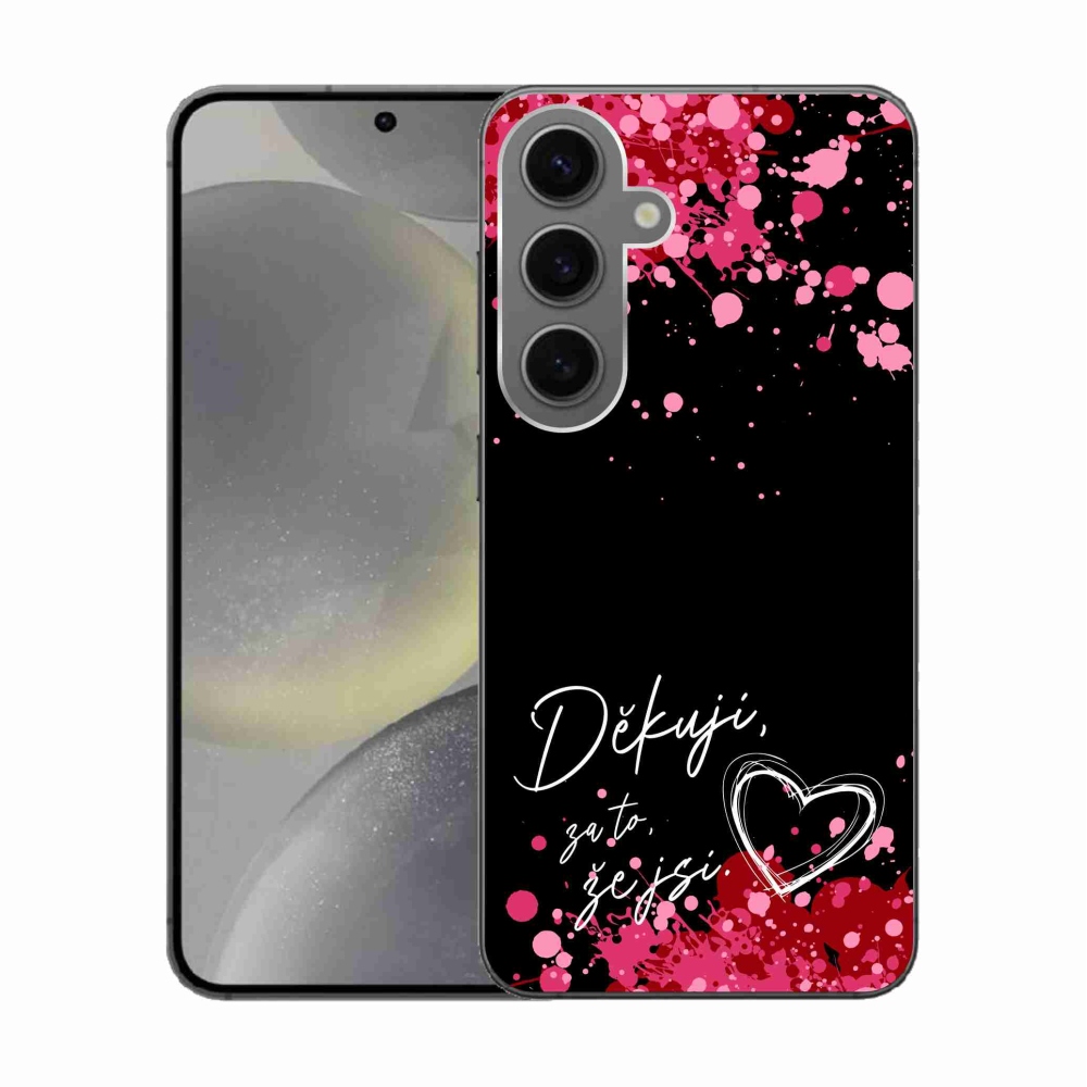 Gélový kryt mmCase na Samsung Galaxy S24 - zamilovaný text 2 čierne pozadie