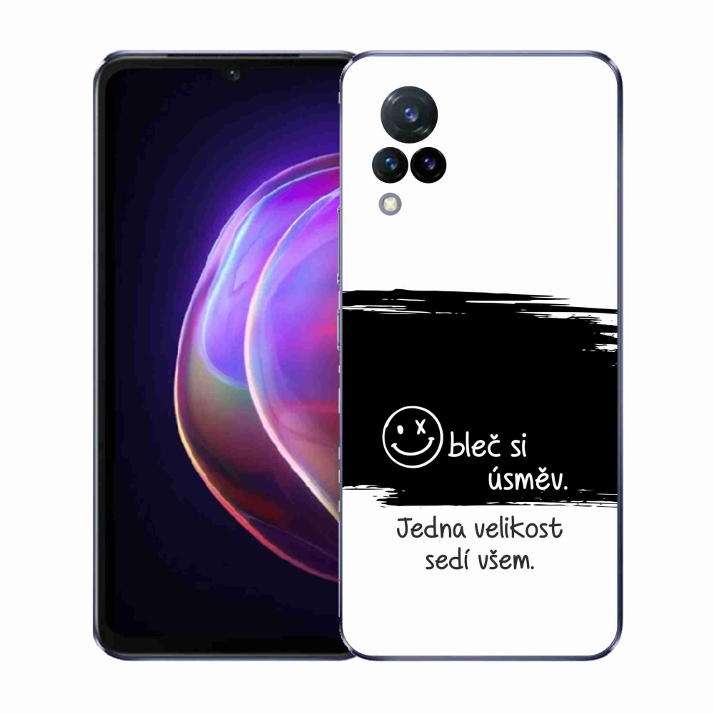 Gélový kryt mmCase na Vivo V21 4G/5G - vtipný text 8 čiernobiele pozadie