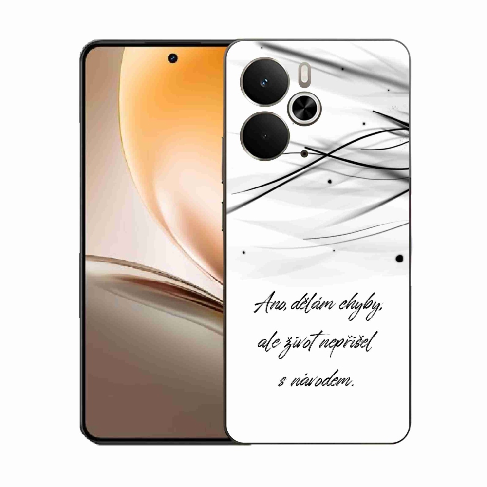 Gélový kryt mmCase na Realme 14 5G - citát biele pozadie