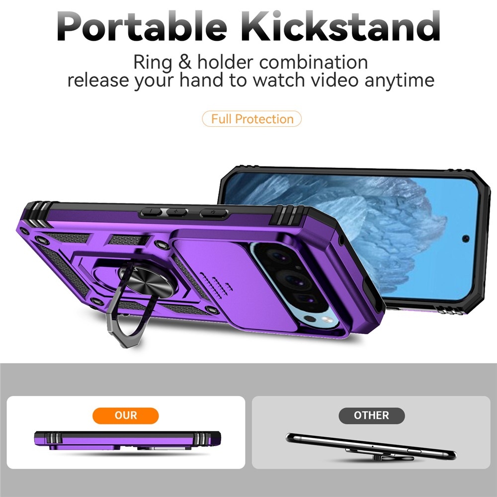 Slide odolný kryt na Google Pixel 10 Pro/Pixel 10/9 Pro/9 - fialový