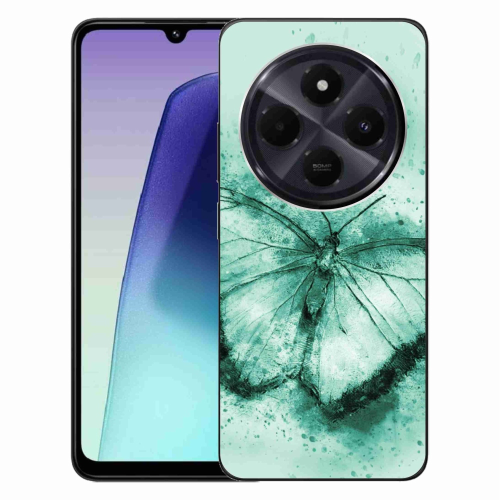 Gélový obal mmCase na Xiaomi Redmi 14C/Poco C75 - zelený motýľ