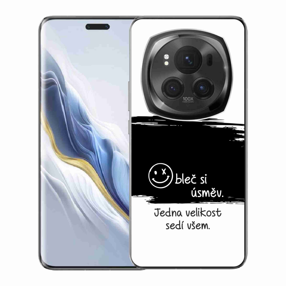 Gélový kryt mmCase na Honor Magic 6 Pro 5G - vtipný text 8 čiernobiele pozadie