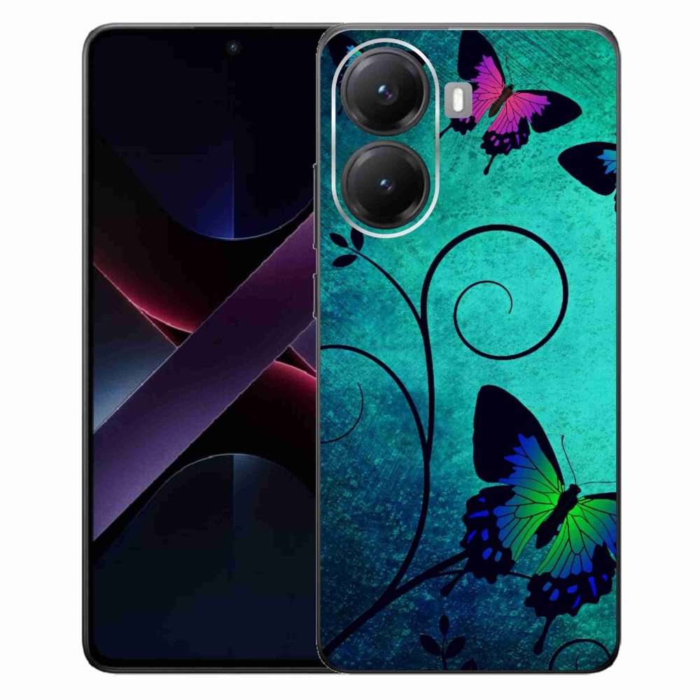 Gélový kryt mmCase na Xiaomi Poco X7 Pro 5G - farební motýle
