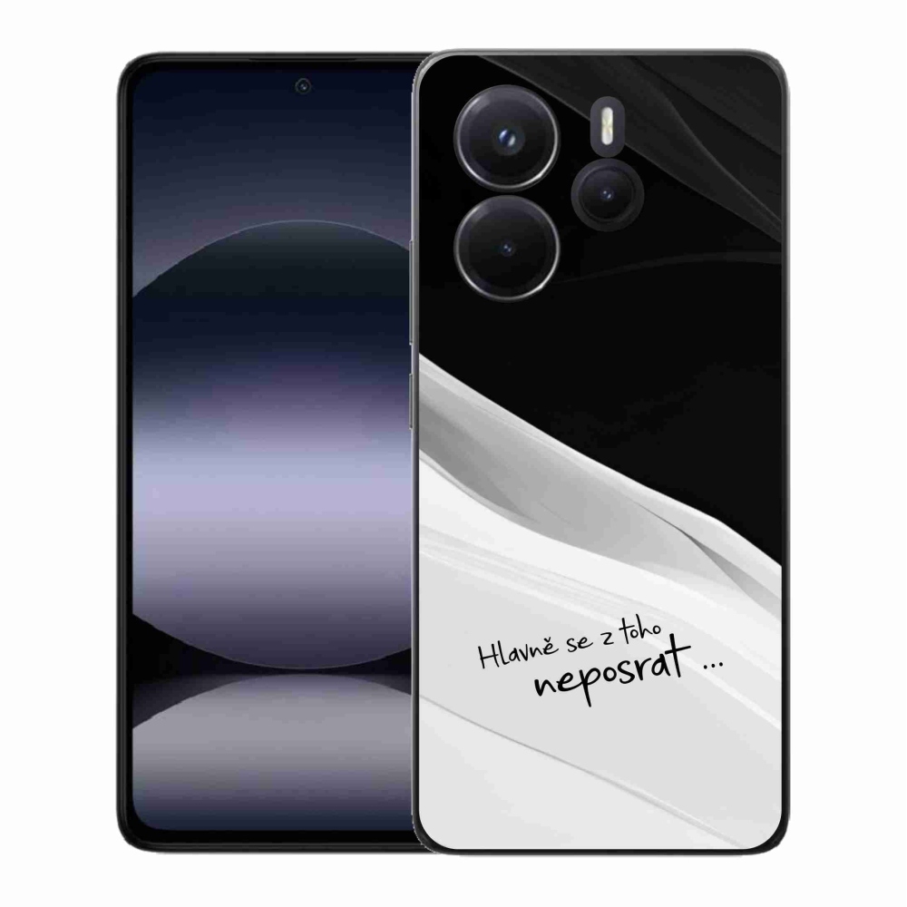 Gélový kryt mmCase na Xiaomi Redmi Note 14 - vtipný text 13 bieločierne pozadie