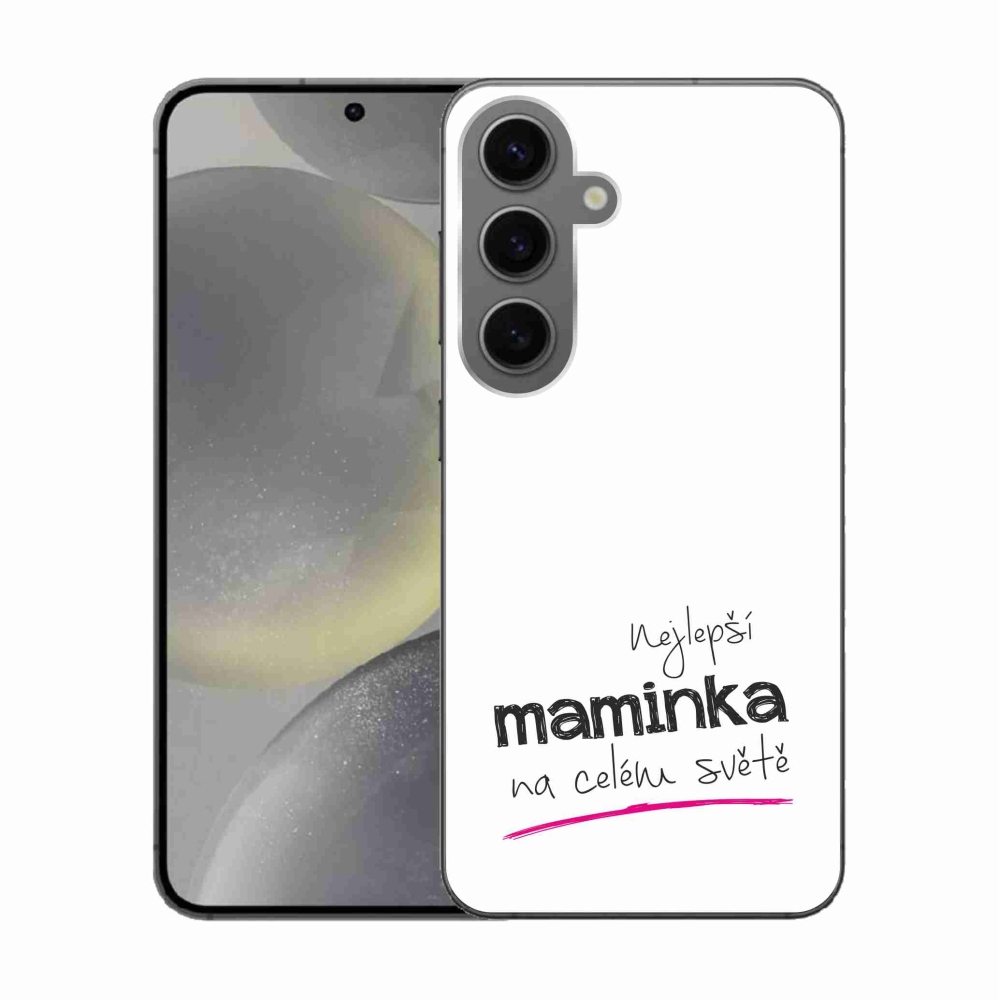 Gélový kryt mmCase na Samsung Galaxy S24 - najlepšia mamička 4 biele pozadie