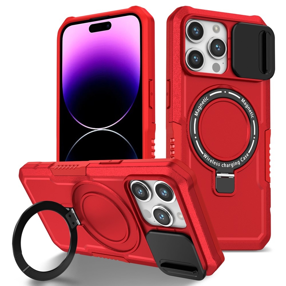 Military odolný kryt s MagSafe na iPhone 14 Pro Max - červený