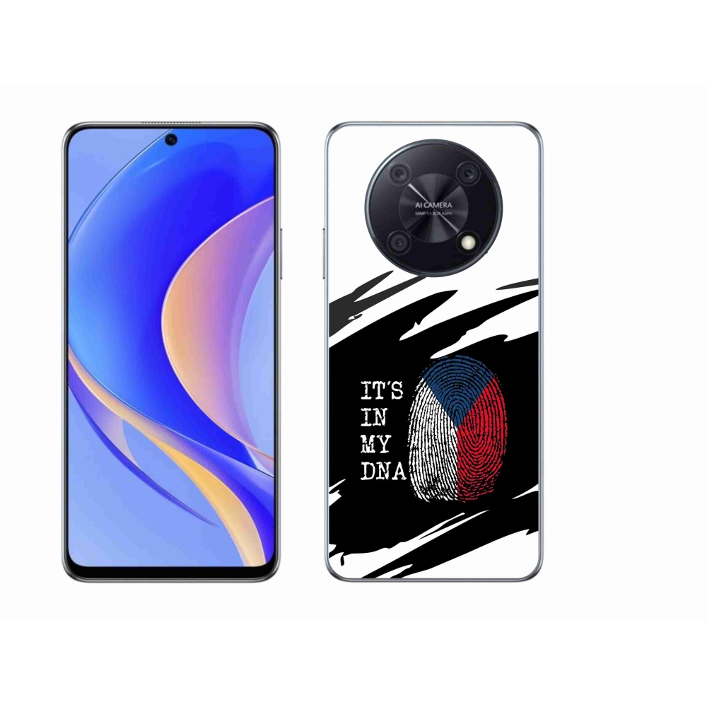 Gélový kryt mmCase na Huawei Nova Y90 - vlajka odtlačok prsta čiernobiele pozadie