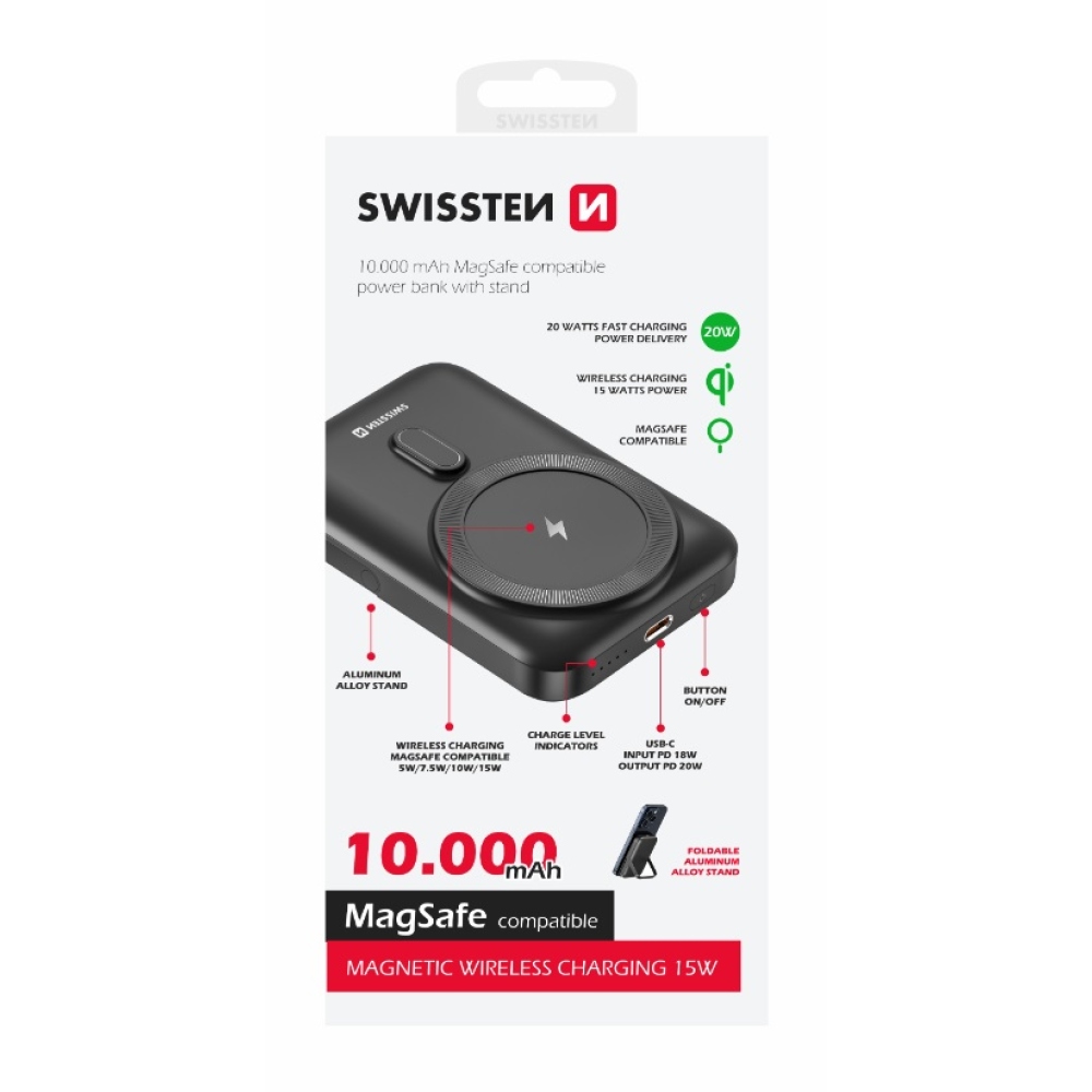 Swissten Powerbank PD 10000 mAh 20W (kompatibilný s MagSafe)