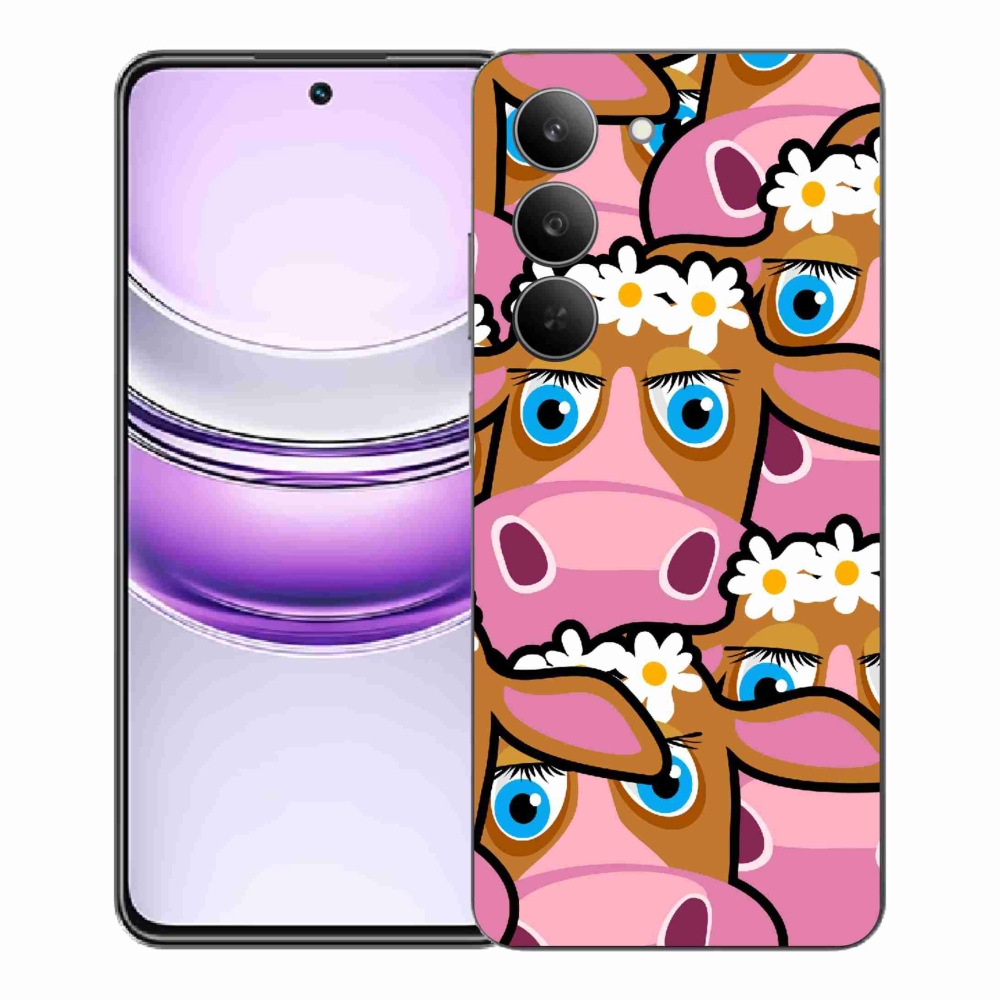 Gélový kryt mmCase na Realme 14x 5G - kreslené kravičky