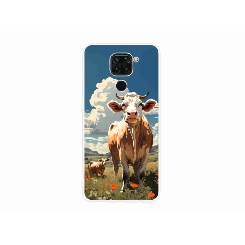 Gelový kryt mmCase na Xiaomi Redmi Note 9 - krávy na louce