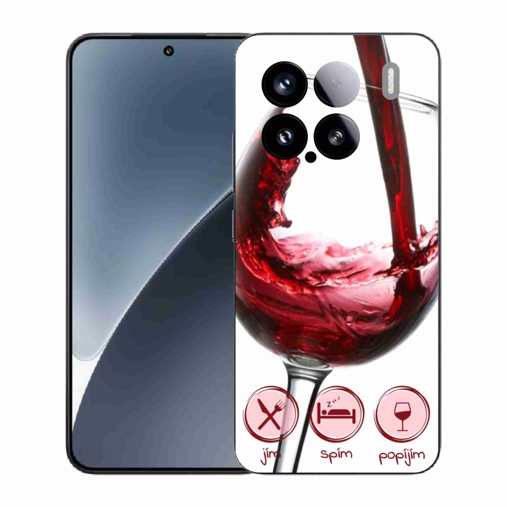 Gélový kryt mmCase na Xiaomi 15 - pohár vína červené