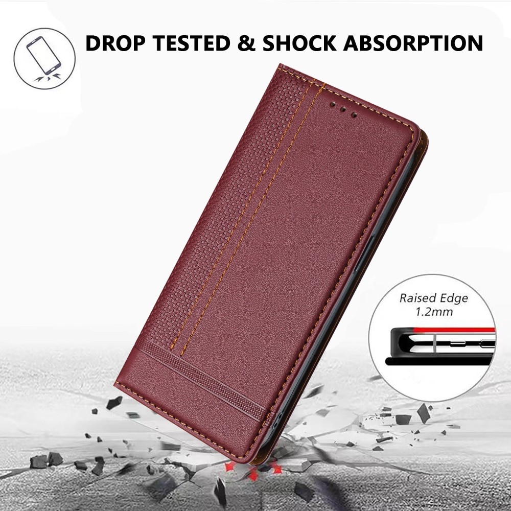 L-Shaped knižkové puzdro na Honor 400 Lite - vínové
