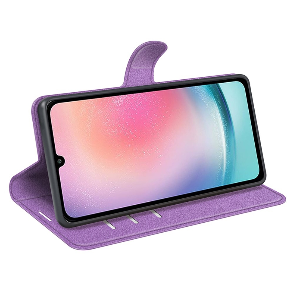 Litchi knižkové púzdro na Samsung Galaxy A25 5G - fialové