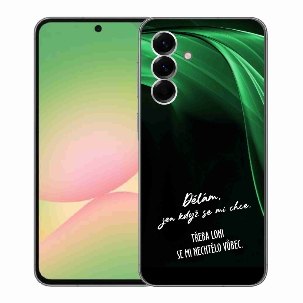 Gélový kryt mmCase na Samsung Galaxy A56 5G - vtipný text 12 čierne pozadie