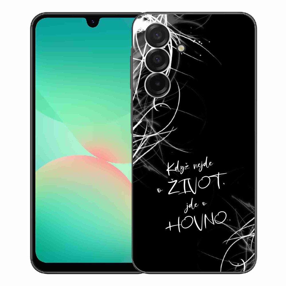 Gélový kryt mmCase na Samsung Galaxy A26 5G - vtipný text 16 čierne pozadie
