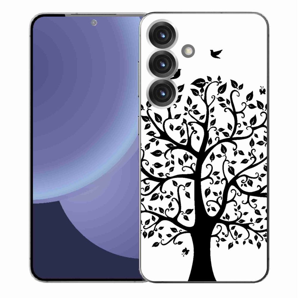 Gélový kryt mmCase na Samsung Galaxy S25+ - čiernobiely strom
