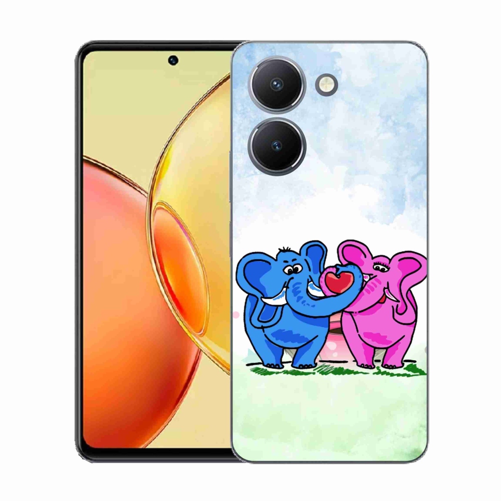 Gélový kryt mmCase na Vivo Y36 - zamilovaní slony