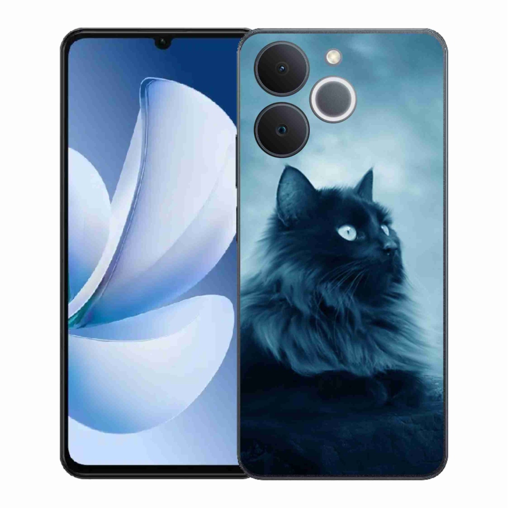 Gélový kryt mmCase na Realme Note 70T - čierna mačka 1