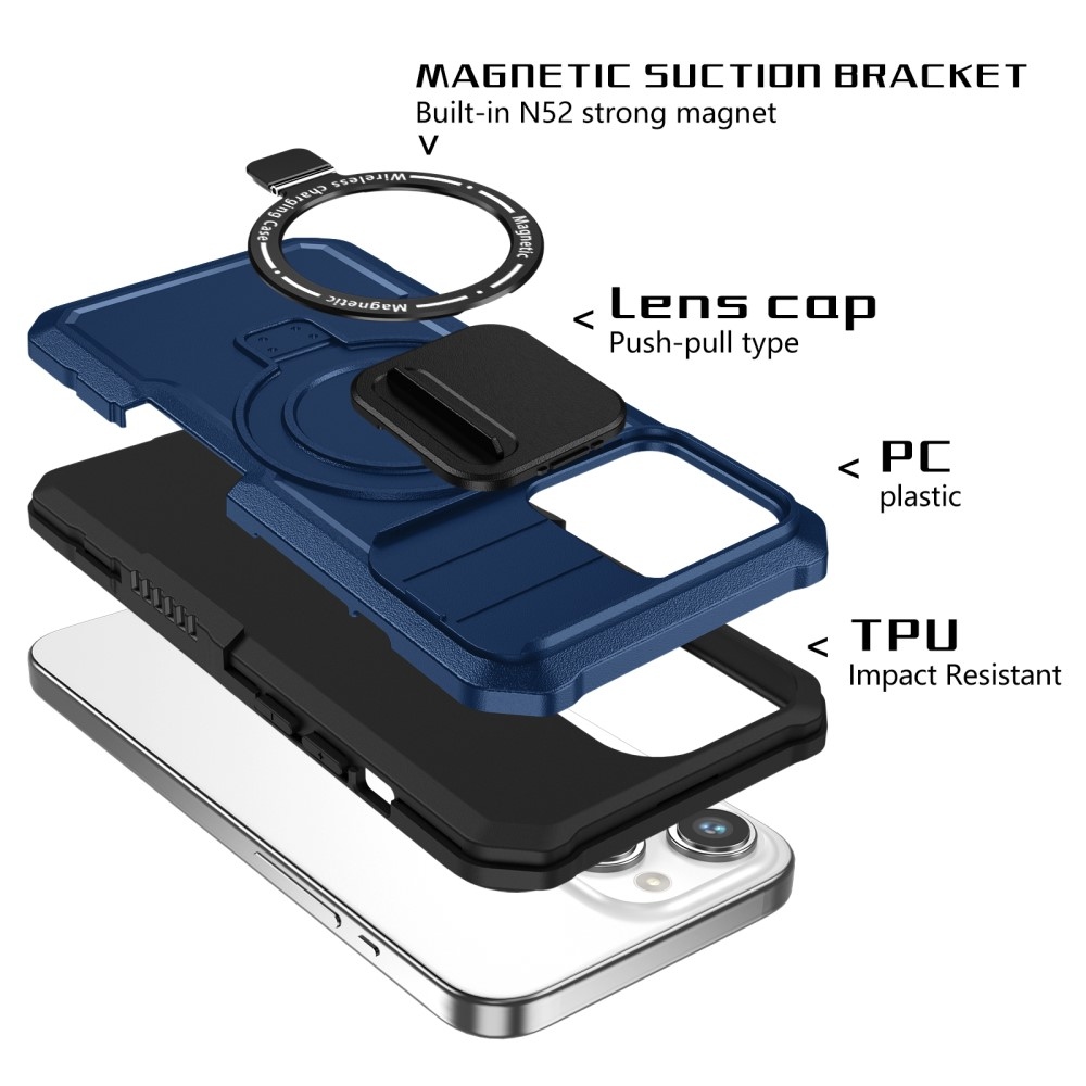 Military odolný kryt s MagSafe na iPhone 14 Pro Max - tmavomodrý