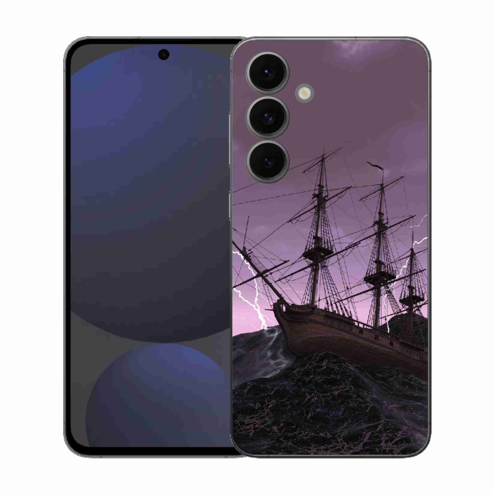 Gélový kryt mmCase na Samsung Galaxy S25 FE - loď v búrke