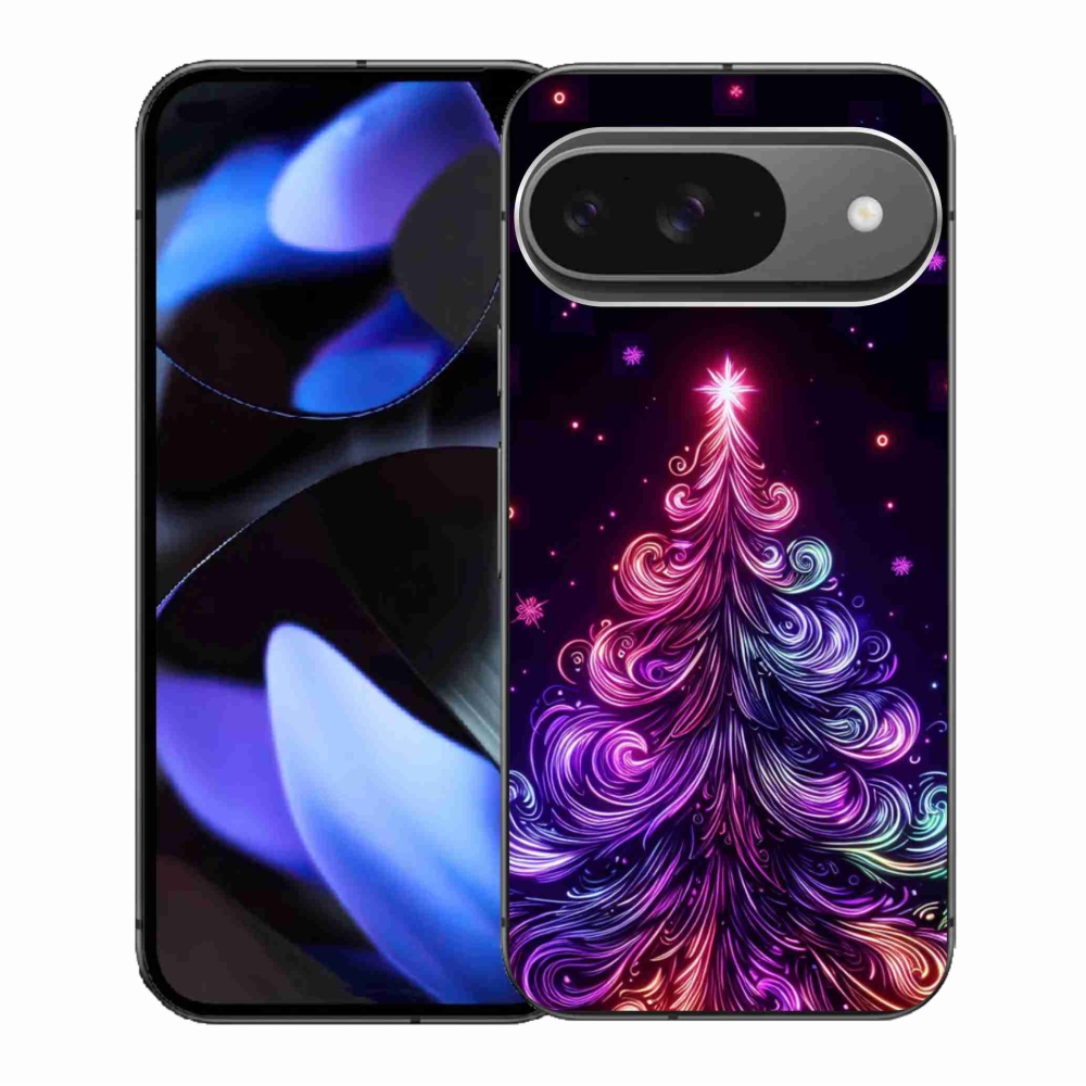 Gélový kryt mmCase na Google Pixel 9/9 Pro - neónový vianočný stromček 1