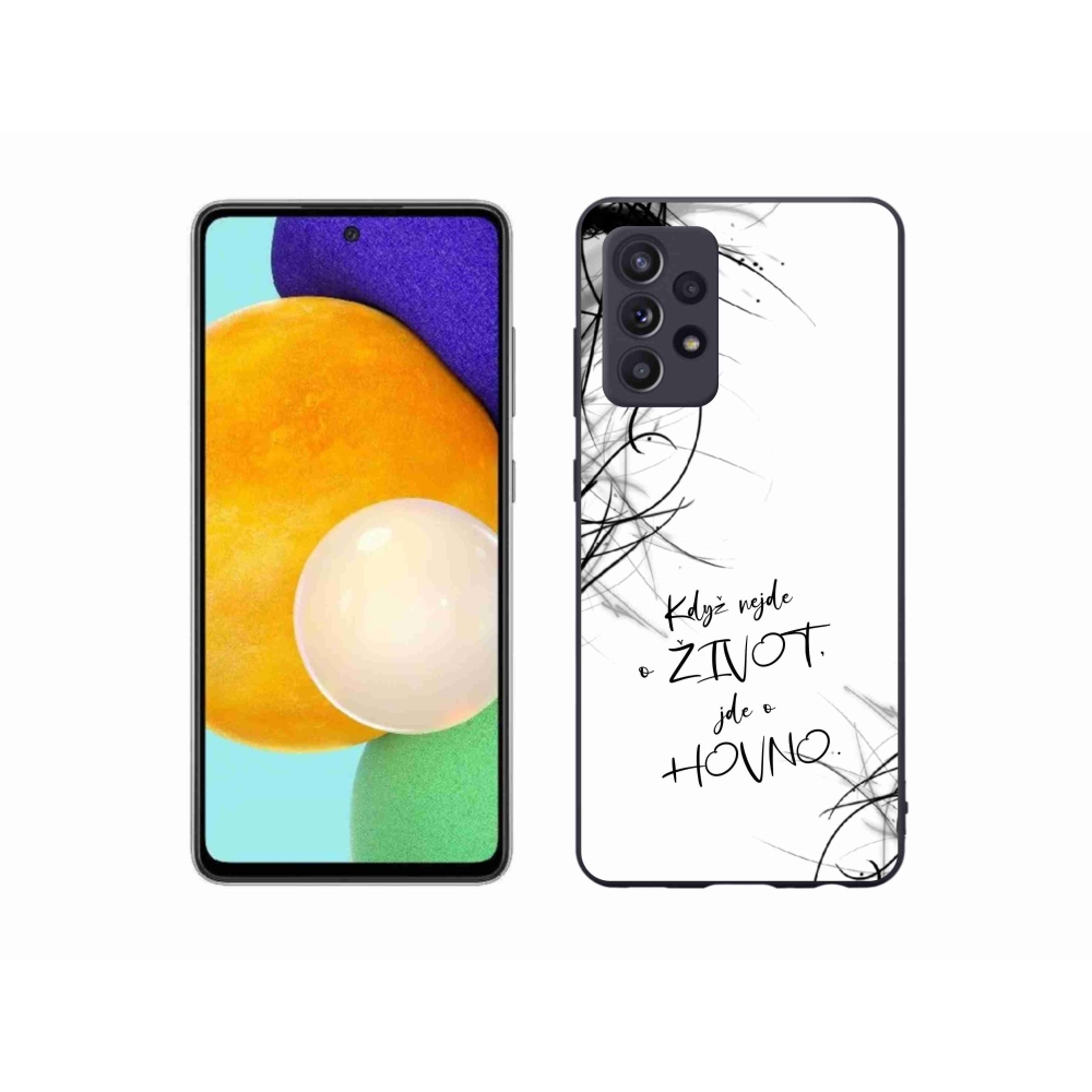 Gélový kryt mmCase na Samsung Galaxy A52/A52 5G - vtipný text 16 biele pozadie