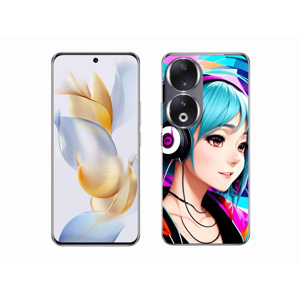 Gélový kryt mmCase na Honor 90 - dievča so slúchadlami