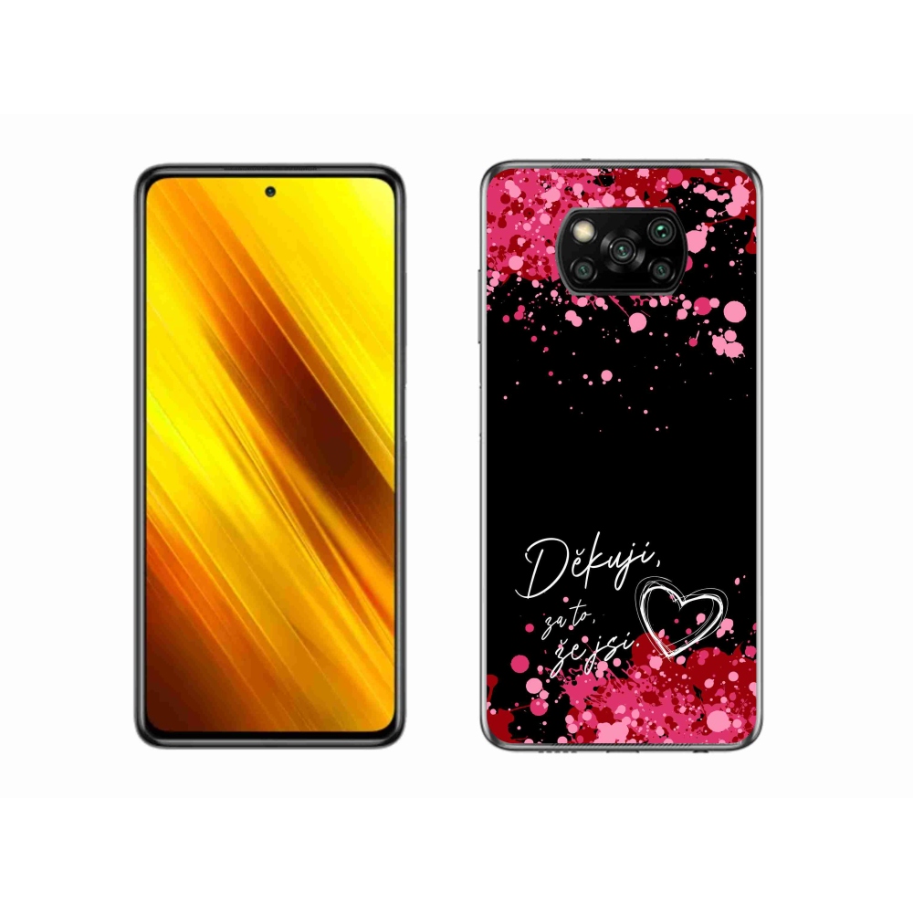 Gélový kryt mmCase na Xiaomi Poco X3 Pro - zamilovaný text 2 čierne pozadie