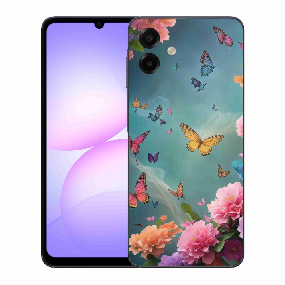 Gélový kryt mmCase na Samsung Galaxy A07 4G - farebné kvety a motýle