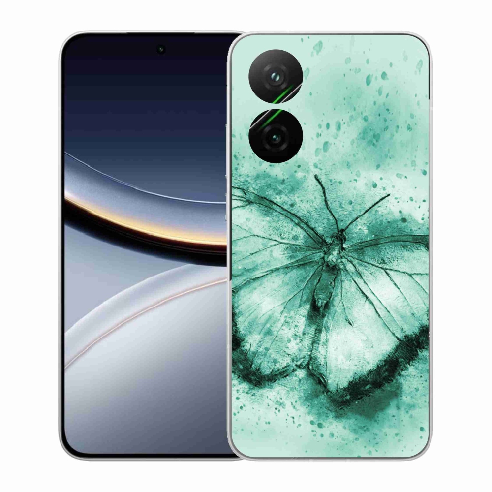 Gélový kryt mmCase na Xiaomi Poco F7 5G - zelený motýľ