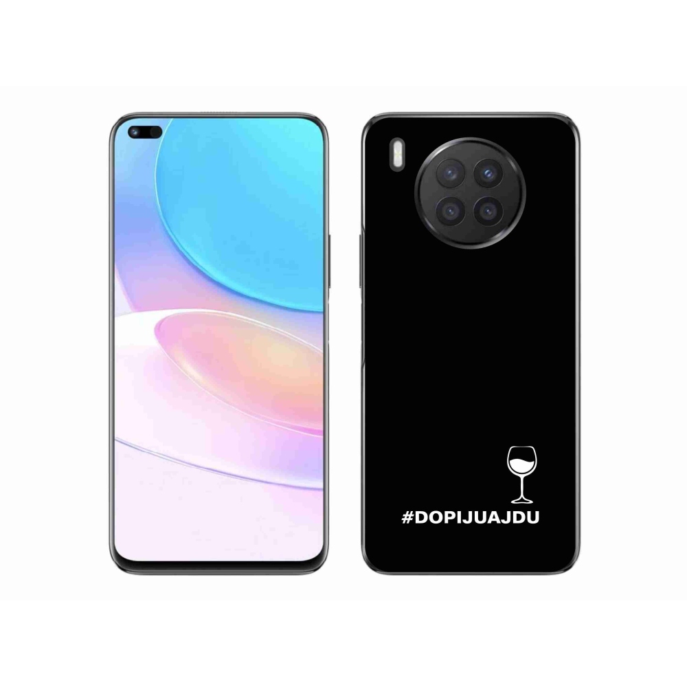 Gélový kryt mmCase na Huawei Nova 8i - vínny motív čierne pozadie