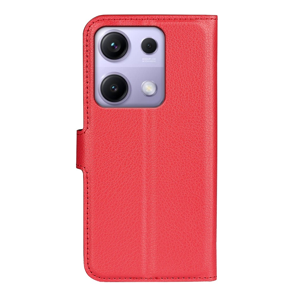 Litchi knižkové puzdro na Xiaomi Redmi Note 14S - červené