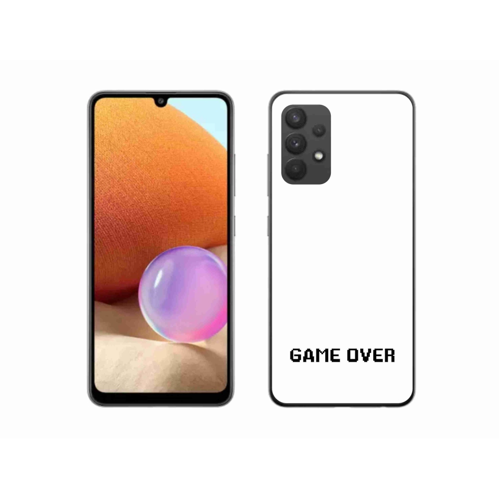 Gélový kryt mmCase na Samsung Galaxy A32 4G - game over biele pozadie