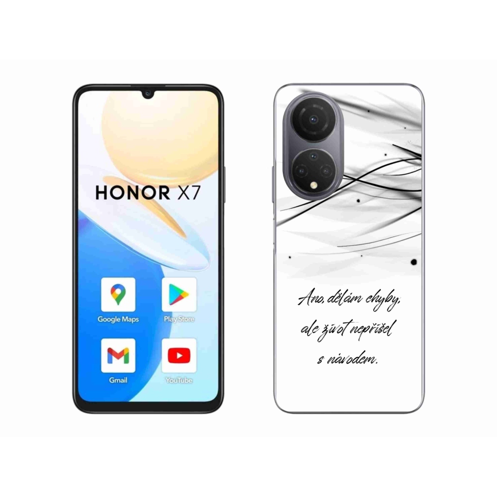 Gélový kryt mmCase na Honor X7 - citát biele pozadie