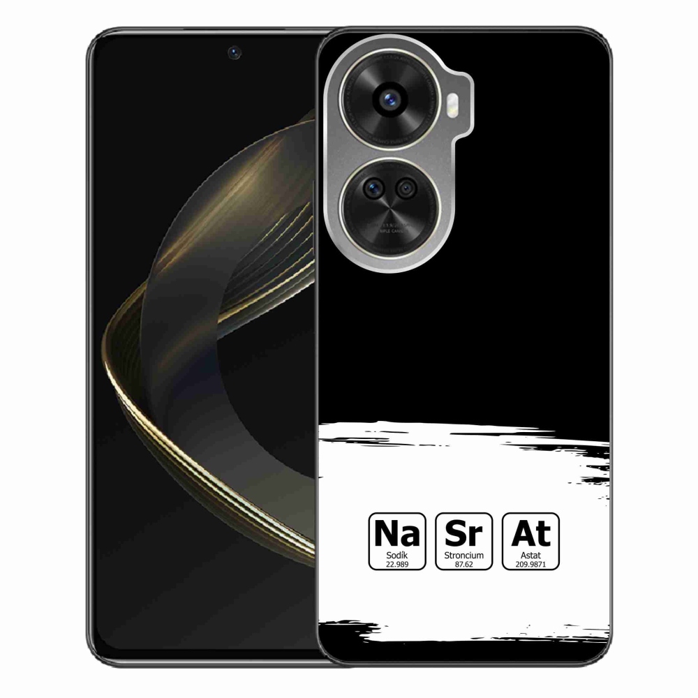 Gélový kryt mmCase na Huawei Nova 12 SE - chemické prvky bieločierne pozadie