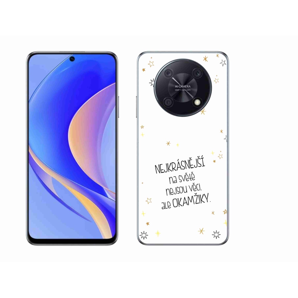 Gélový kryt mmCase na Huawei Nova Y90 - citát 4 biele pozadie