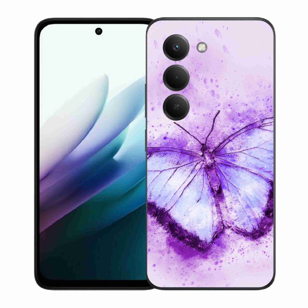 Gélový kryt mmCase na Xiaomi Redmi 15 4G/5G (171mm) - fialový motýľ