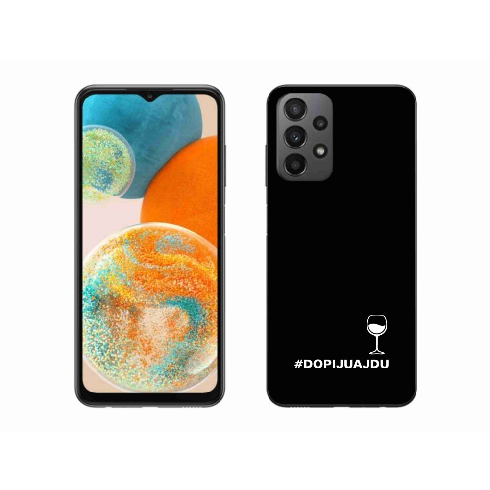 Gélový kryt mmCase na Samsung Galaxy A23 4G/5G - vínny motív čierne pozadie