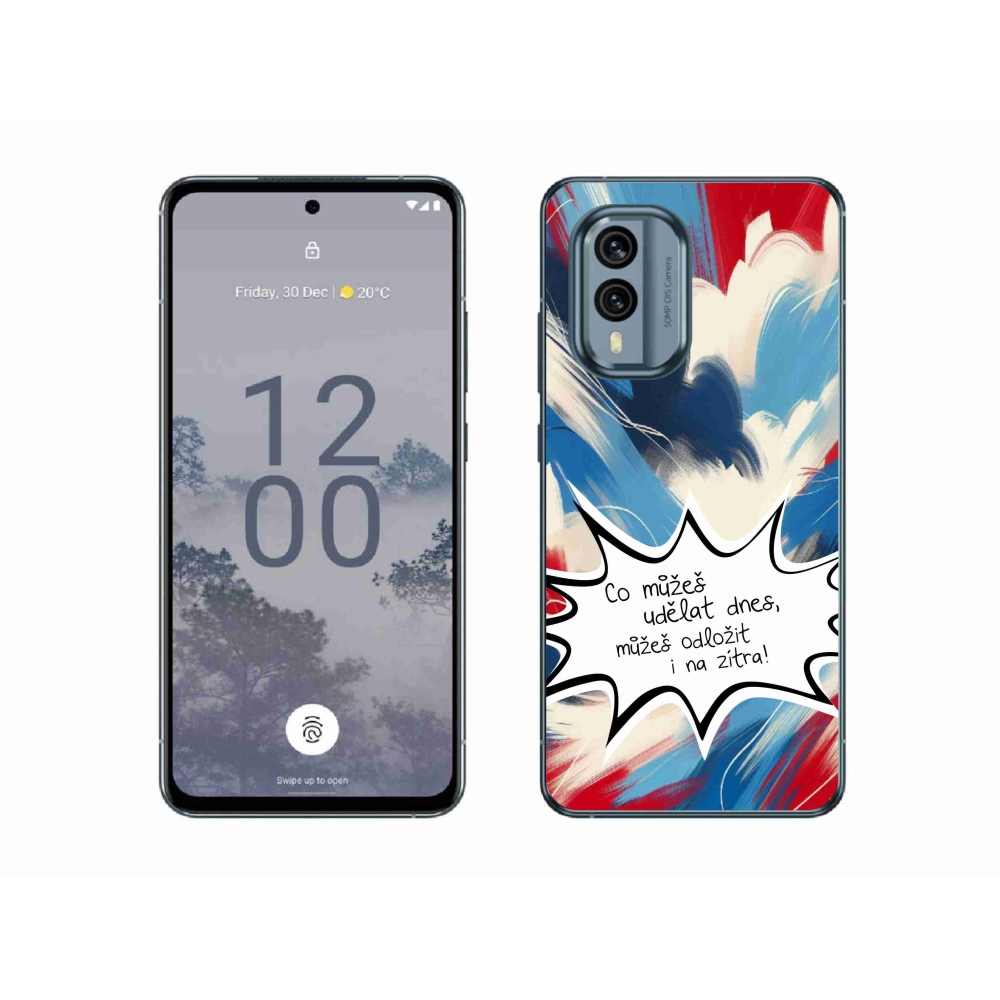 Gélový kryt mmCase na Nokia X30 5G - vtipný text 9 biele pozadie